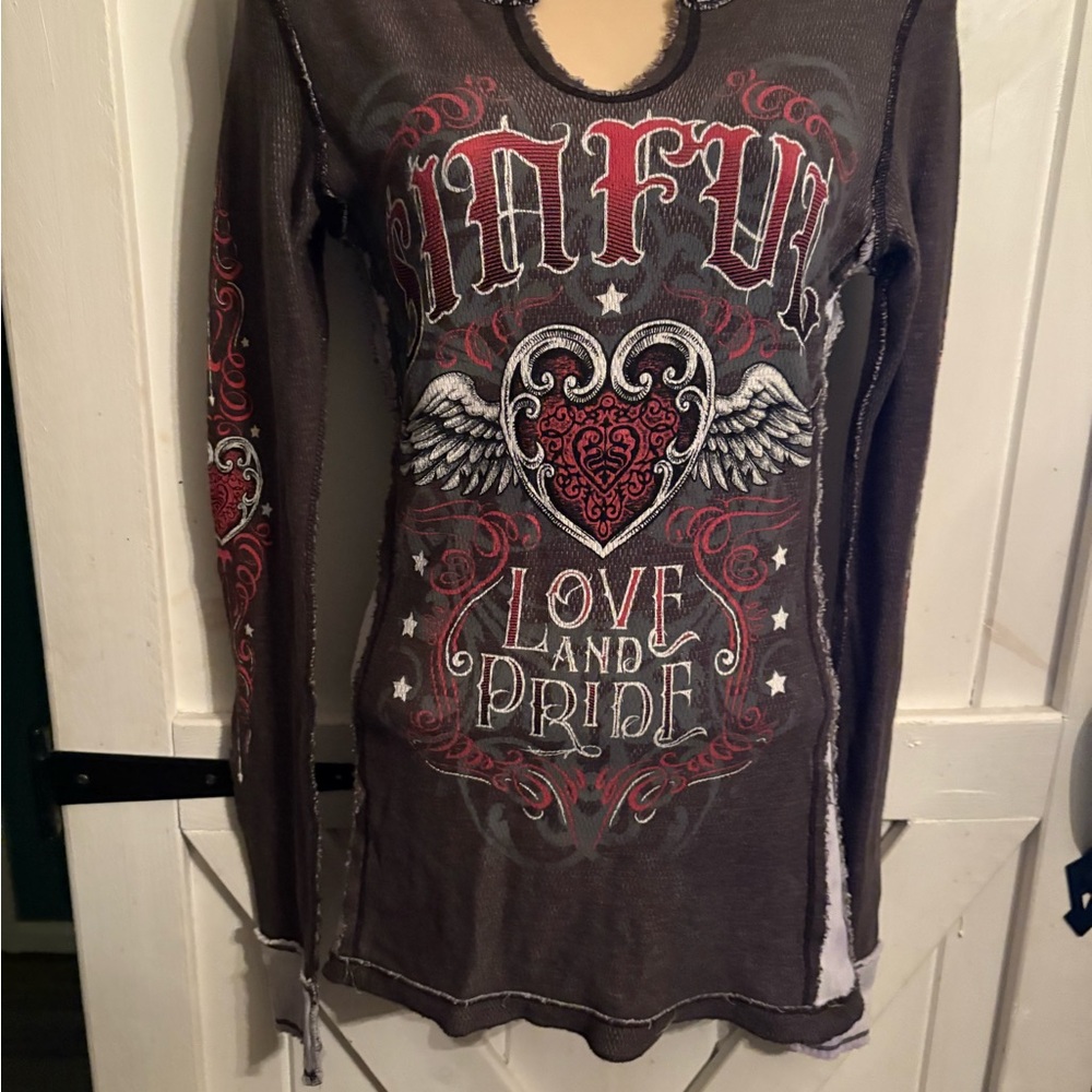Sinful Long Sleeve reversible thermal shirt